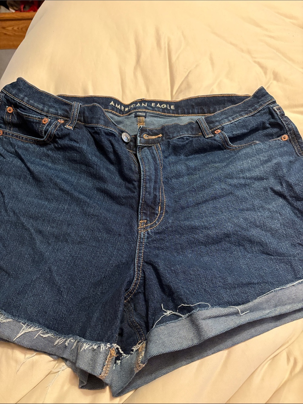 American Eagle Outfitters Dark Blue Denim Cutoff Jean Shorts